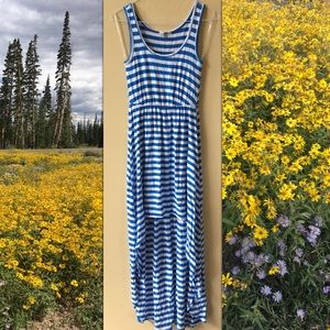 🌸Blue and white striped high low maxi dress🌸